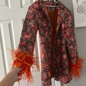 Fun blazor dress with feather sleeves